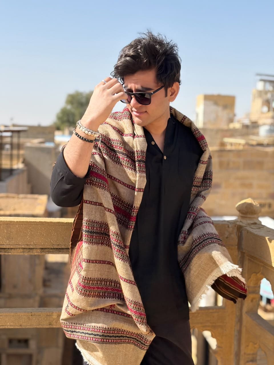 Samir Gajjar on a rooftop in Jaisalmer, Rajasthan